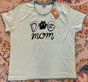 Lazy One Dog Mom PJ Tee - Size XXL - Teal - Picture 1 of 5