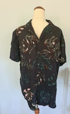 Mens Free Planet Tropical Hawaiian Button shirt 100% Viscose,  leaf design  - Image 1 of 4