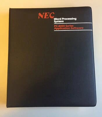 Sistemas de procesamiento de textos NEC de colección serie PC-8000 carpeta de software solamente Foto 1 de 4