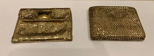 VINTAGE gold-toned mesh WHITING & DAVIS wallet & coin pouch- Made in the USA - Picture 1 of 7