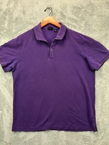 Hugo Boss Polo Shirt Mens 2XL Purple Regular Fit Short Sleeve Casual Work