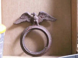 antico posacenere in ghisa American Eagle uccellino/mayb portacenere piedi scrivania uomo grotta - Foto 1 di 10