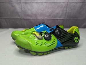 Sidebike Comp Cycling Road Biking Shoes 3 Bolt Cleat Size 11 Green Blue - Picture 1 of 8