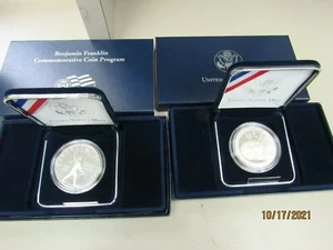 2006-P BENJAMIN FRANKLIN FOUNDING FATHER/SCIENTIST $1 SILVER 2-COIN PROOF SET - Picture 1 of 9