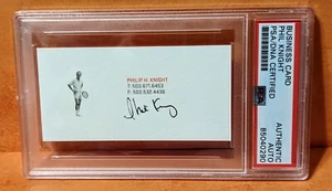 Tarjeta de visita firmada con autógrafo PHIL KNIGHT PSA Nike John McEnroe - Imagen 1 de 3