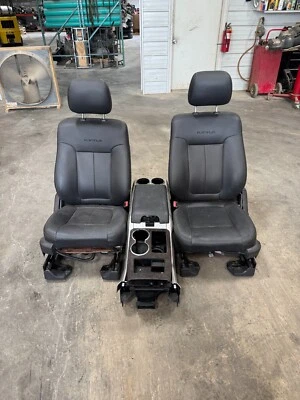 2011, 2012, 2013, 2014 FORD F150 FRONT & REAR PLATINUM LEATHER SEATS W/ CONSOLE - Image 1 of 4