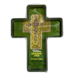 Vintage 1978 Wilton Holiday Cross Cake Pan Bake And Decorate Cake Design - Picture 1 of 4