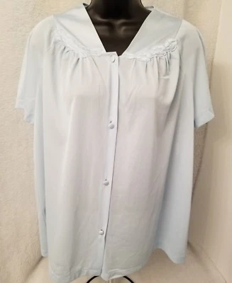 Camisa para dormir Vanity Fair para mujer talla L grande azul floral Foto 1 de 4