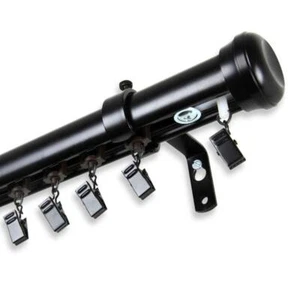 Rod Desyne Traverse Curtain Rod 86"-120" Steel Adjustable Length Black Finish - Picture 1 of 1