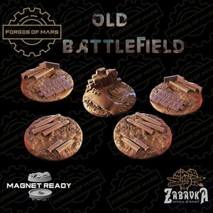 Bases - Old Battlefield - Round 40mm (x5) - Compatible Krieg Trench Crusade - Imagen 1 de 1