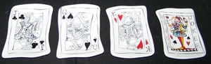 Mudpie Spielkarten K, Q, Joker 4er Set Vorspeise Platte Teller 5,5" Größe - Bild 1 von 5