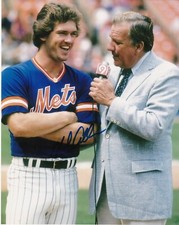 NEIL ALLEN  NEW YORK METS  W/ RALPH KINER  ACTION SIGNED 8x10
