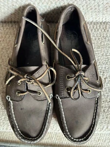Timberland brown nubuck leather flat boat shoes size 4uk 37eu - Imagen 1 de 5