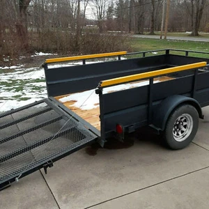 2 Sided Tailgate Utility Trailer Gate & Ramp Lift Assist System 350 Pounds - Picture 1 of 12