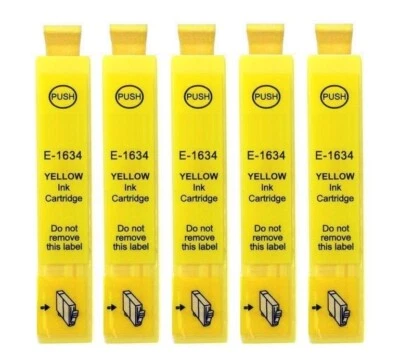 ✅ 5 kompatible Patronen T1634 gelb für Epson WF-2530 WF-2540 WF-2630 WF-2650 - Bild 1 von 2