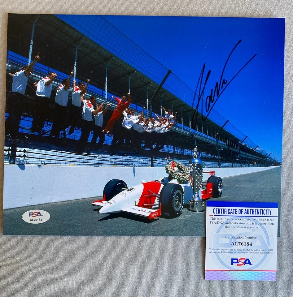 2001 INDIANAPOLIS 500 HELIO CASTRONEVES AUTOGRAPH 8x10 VICTORY PHOTO PSA AL76184 - Image 1 of 1