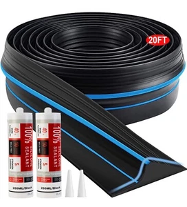 20FT Waterproof Universal Garage Door Threshold Seal Strip Kit Bottom Rubber - Picture 1 of 7