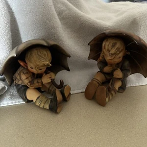 Vintage Hummel Goebel Umbrella Boy and Girl Pair - Germany 1 Chip - Picture 1 of 6