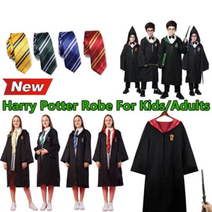 UK Harry Potter Gryffindor Ravenclaw Slytherin Robe Cloak Tie Costume Wand Scarf - Picture 1 of 25