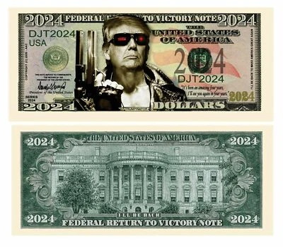 ✅ Pack de 50 billetes de dólar Donald Trump 2024 Presidencial Trumpinator novedad ✅ Foto 1 de 4