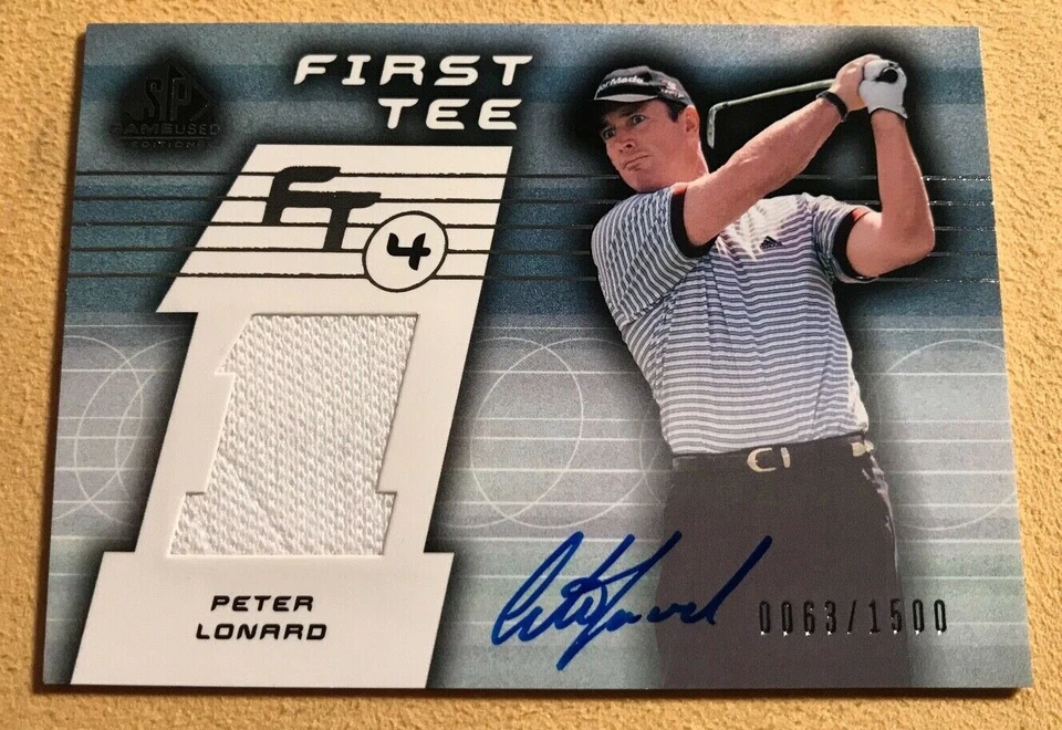 2003 SP Game Used PGA Golf PETER LONARD First Tee Shirt Auto Autograph /1500 - Image 1 of 1