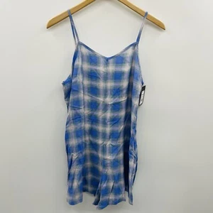 Art Class Youth Girls Size XXL 16/18 Periwinkle Plaid One Piece Romper 2113 - Picture 1 of 7