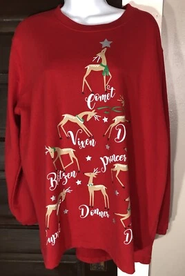 Sudadera de Navidad M&C Sportswear Reno deletreada �� XL ¡BONITA! Foto 1 de 4