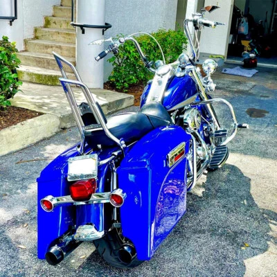 Dual Sharp-Corners Backrest Sissy Bar For Harley Electra Glide Road King 1997-08 - Image 1 of 4