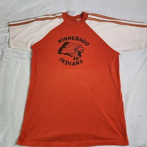 Vintage 70s Winnebago Indians Velva Sheen Jersey T-Shirt XL Orange RARE - Picture 1 of 9