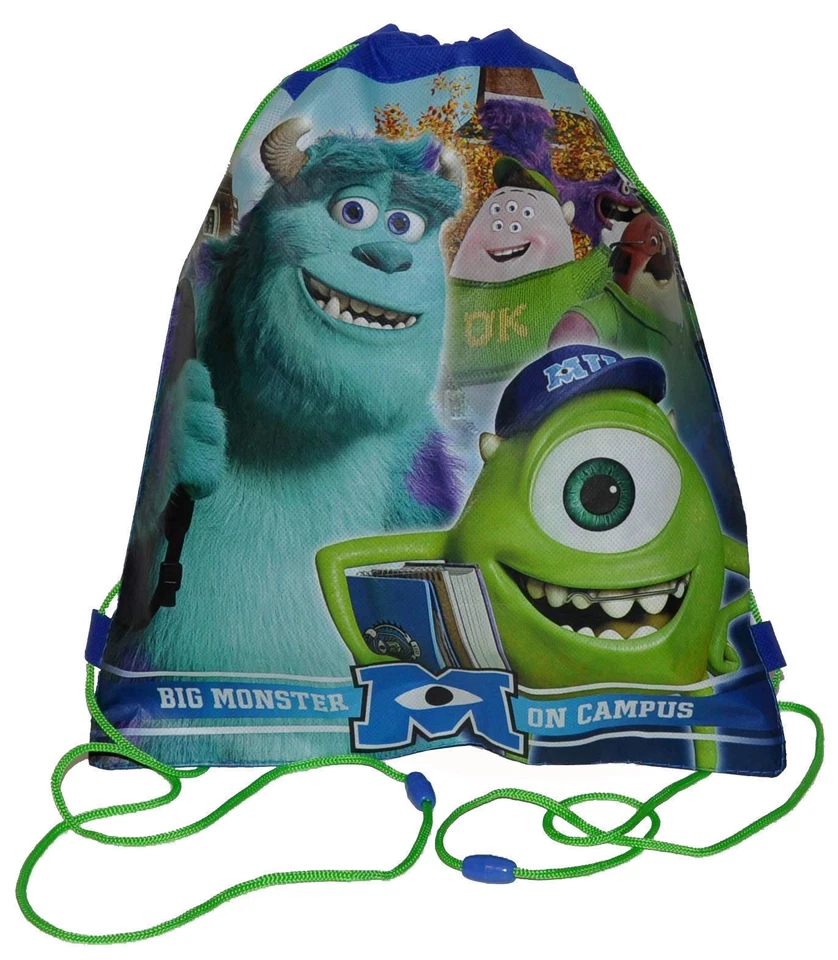 12pc Monsters Inc University Backpack Drawstring Sling Bag Tote Party Favors