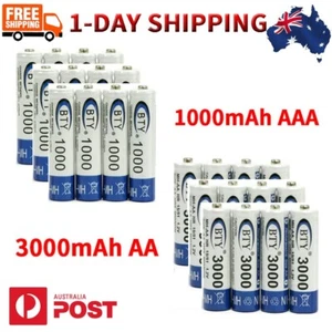 4-32x 3000mAh AA/1000mAh AAA Rechargeable Battery NI-MH 1.2V Recharge Batteries - Picture 1 of 10