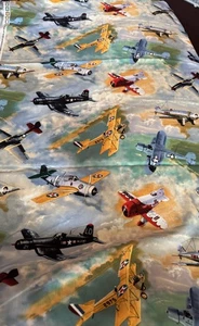 VIP fabrics “Vintage Military Airplanes”(1 Yard +14’ X 44’ Wide) - Picture 1 of 9
