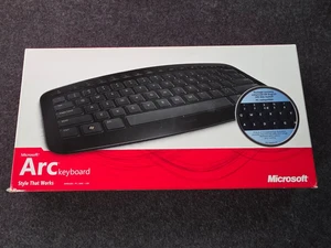 Microsoft Arc Wireless Keyboard 1392 Black w/ USB Dongle - UK / British Layout - Picture 1 of 4