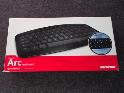 Microsoft Arc Wireless Keyboard 1392 Black w/ USB Dongle - UK / British Layout - Image 1 of 4