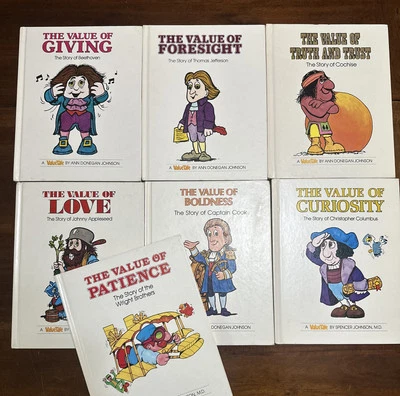 Value Tales Series Lot -7 Books by Ann & Spencer Johnson HC Homeschool Biography - Image 1 of 4