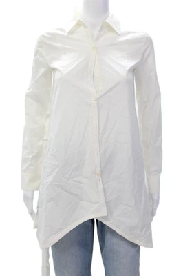 Derek Lam 10 Crosby Womens Cotton Collar Belt Button Down Shirt White Size 00 - Image 1 of 4