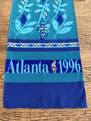 Cachecol de seda vintage lembrança dos Jogos Olímpicos do Centenário de Atlanta 1996 raro EUA - Imagem 1 de 4
