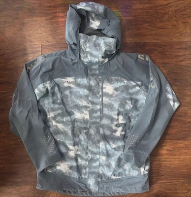 Мужская большой - Simms Challenger рыболовная куртка - камуфляж углерода отличном состоянии - Изображение 1 из 4