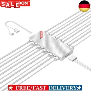 1 To 10 PWM & ARGB Hub Splitter SATA Powered 4Pin PWM 3Pin ARGB Adapter(White) - Afbeelding 1 van 12