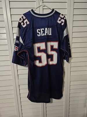 Camiseta de fútbol americano Reebok NFL New England Patriots #55 2005 Junior Seau XL para hombre Foto 1 de 4
