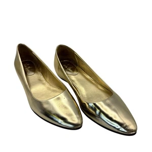 Zapato de vestir Cole Haan Nikeair dorado punta plana cómodo tacón bajo talla 9AA - Imagen 1 de 9