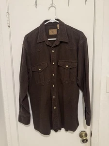Moose Creek Heavy Chamois Brown Flannel Button Shirt Men L Pearl Snap - Bild 1 von 3