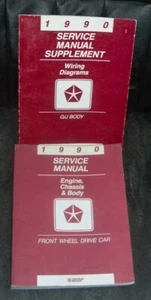 Two 1990 Chrysler Service Manuals Engine Chassis Body & Wiring FWD - Bild 1 von 1