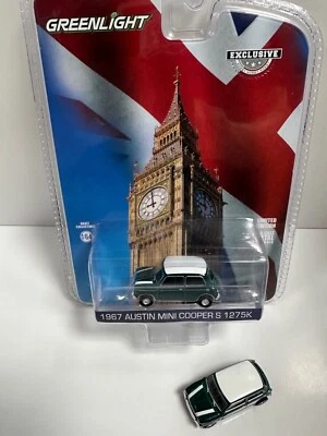 Greenlight Esclusivo 1/64 1967 Austin Mini Cooper S 1275K Racing Green Nuovo In - Immagine 1 di 2