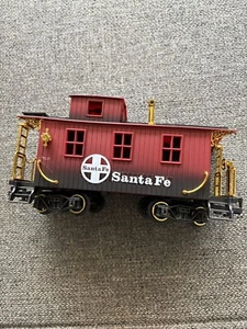 Vintage New Bright G Scale CABOOSE Train Car 1986 Red & Black Santa Fe - Picture 1 of 3
