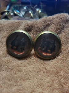 Bridle Rosette's Grizzly Bear 2 in brass and glass - Picture 1 of 4