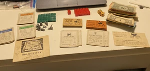 Vintage MONOPOLY Houses Hotels Tokens Properties Money Chance Community Chests - Picture 1 of 14