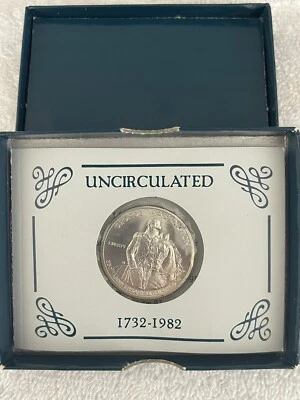 1982-D George Washington Commemorative Silver Half Dollar With Box - Image 1 of 2
