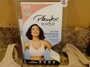 Playtex Bra #4159 Wire Free Active Breathable Comfort-Cooling Nude 40D 46D - Picture 1 of 36