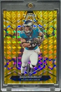 SAQUON BARKLEY RARE GOLD REFRACTOR INVESTMENT CARD SSP PANINI EAGLES MINT - Picture 1 of 2